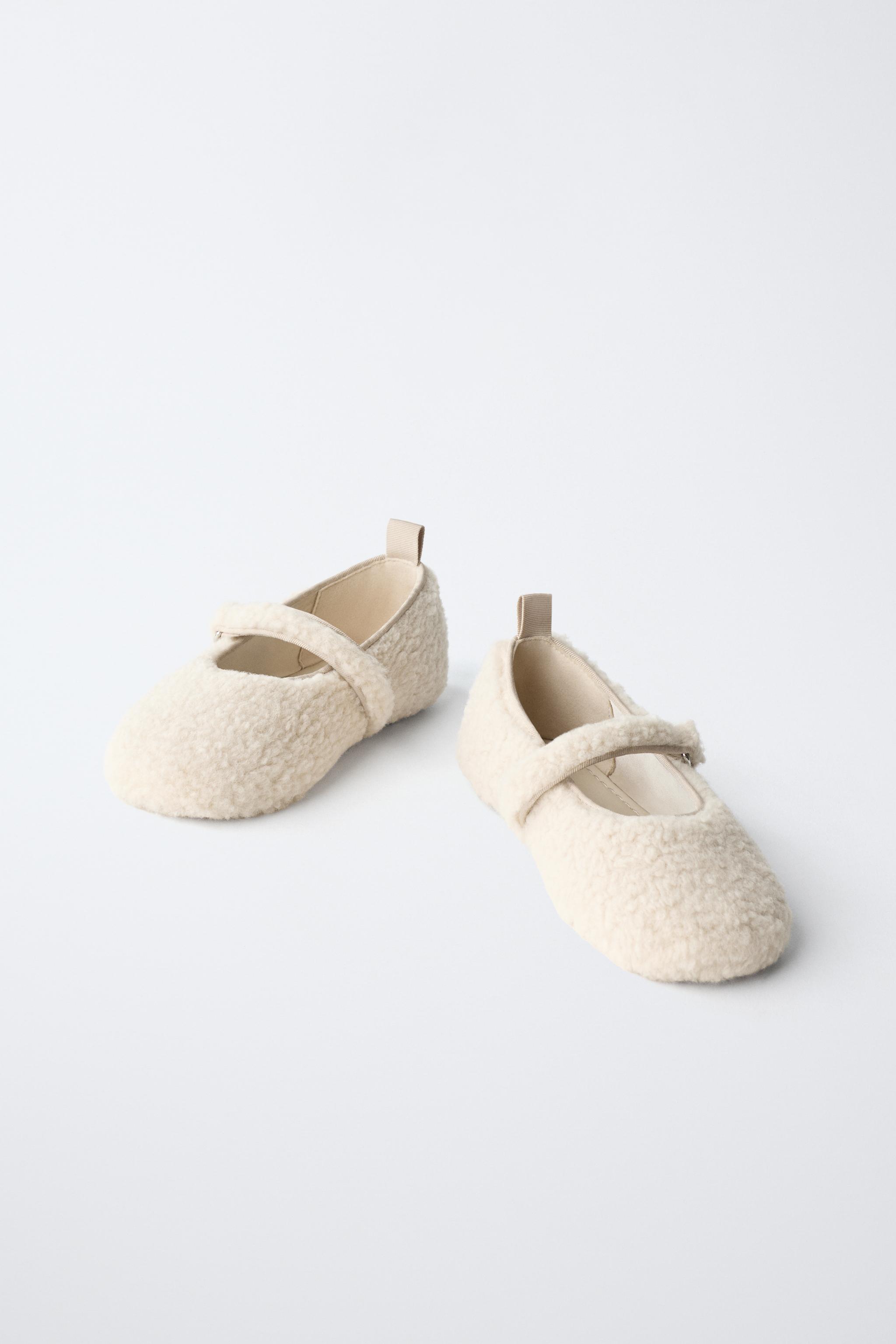 FAUX SHEARLING BALLET FLATS